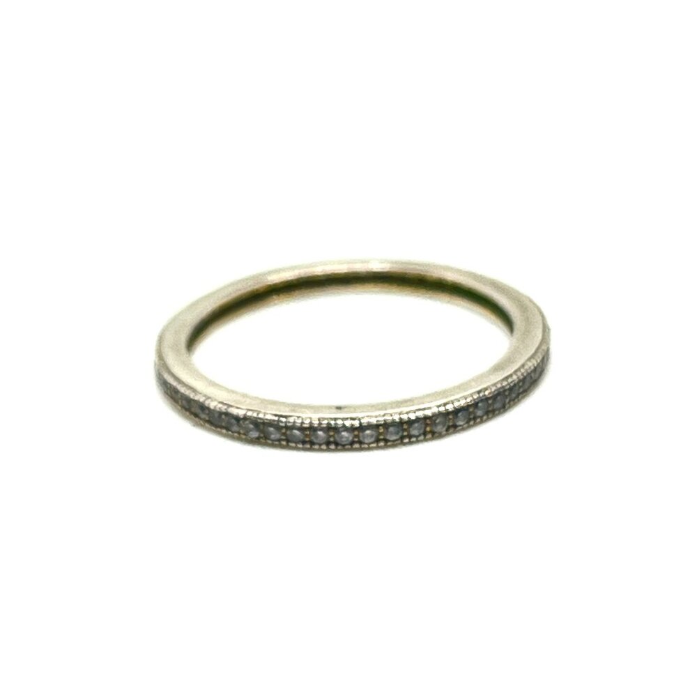 STERLING SILVER 925 CZ ETERNITY BAND RING SIZE 6.75 MINIMALIST STACKABLE THIN